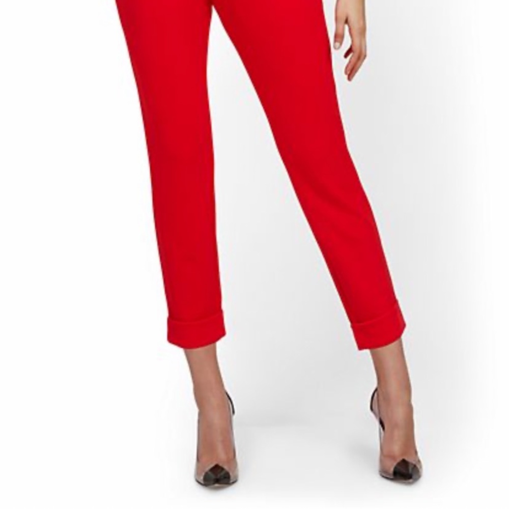 New York & Company Red Stretch Jogger Pants XXL